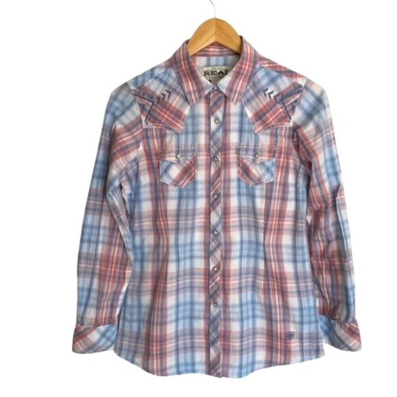 Ariat REAL Lovely Plaid Snap Shirt S/P - Picture 1 of 5